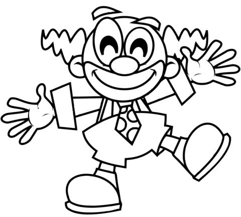 Happy Clown Coloring Page